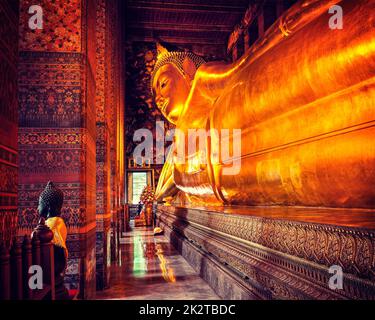 Liegender Buddha, Thailand Stockfoto