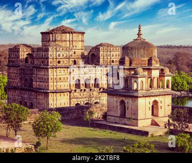 Königliche Ehrenmale von Orchha, Indien Stockfoto