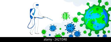 Arzt gegen neue Coronavirus-Infektion. 3D Abbildung Stockfoto