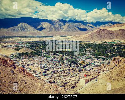 Luftaufnahme des Leh. Ladakh, Indien Stockfoto