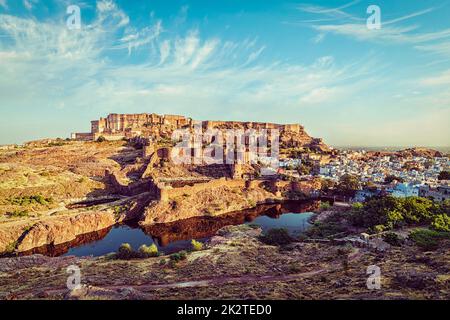 Mehrangarh Fort, Jodhpur, Rajasthan, Indien Stockfoto