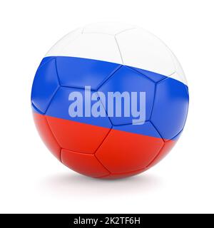 Fußball-Fußball-Ball mit Russland-Flagge Stockfoto