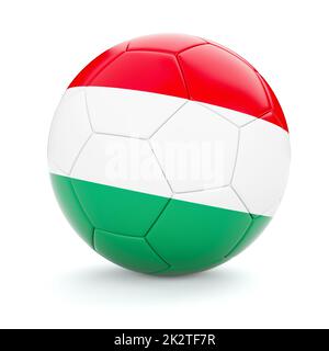 Fußball-Fußball-Ball mit Ungarn Flagge Stockfoto