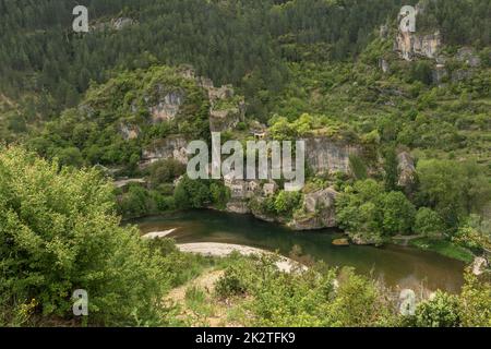 Dorf Castelbouc in der Tarnschluchten, Frankreich Stockfoto