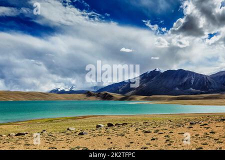 Himalaya-See Kyagar Tso, Ladakh, Indien Stockfoto