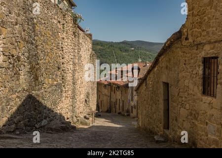 Das historische Dorfzentrum Miranda del Castanar, Salamanca, Kastilien und Leon, Spanien Stockfoto