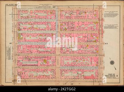 Kartografisch, Karten. 1921 - 1923. Lionel Pincus und Princess Firyal Map Division. Immobilien , New York (Bundesstaat) , New York, Manhattan (New York, N.Y.) Tafel 42: Begrenzt durch W. 20. Street, Seventh Avenue, W. 14. Street und Ninth Avenue Stockfoto