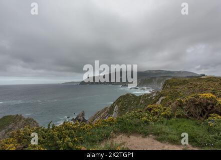 Küstenlandschaft der Rias Altas bei Ortigueira, Galizien, Spanien Stockfoto