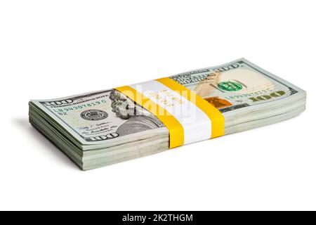 Bündel von 100 US-Dollar 2013-Ausgabe-Banknoten Stockfoto