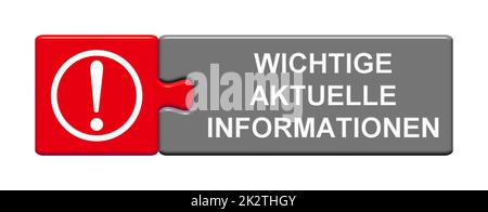 Puzzle-Taste: Wichtige aktuelle Informationen in deutscher Sprache, Abbildung 3D Stockfoto