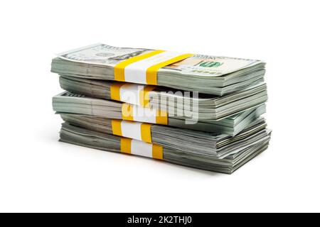 Bündel von 100 US-Dollar 2013-Ausgabe-Banknoten Stockfoto