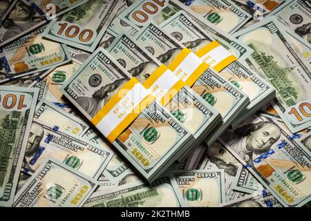 Hintergrund der neuen Banknoten von 100 US-Dollar 2013 Stockfoto