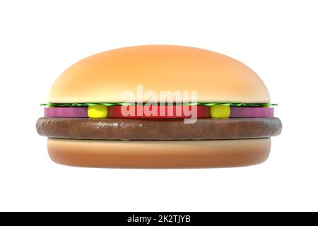 Hamburger, isoliert auf weiss Stockfoto