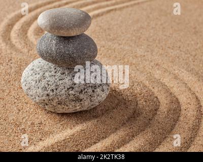 Japanischer Zen-Steingarten Stockfoto