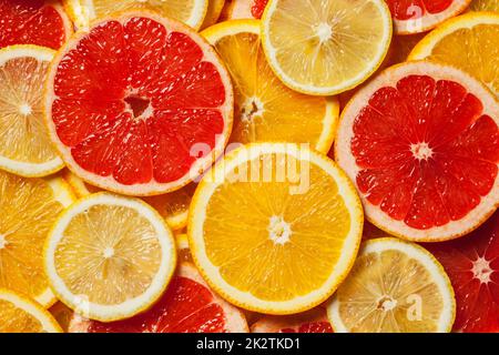 Bunte Zitrusfrüchte Scheiben Stockfoto