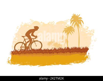 Radsport-Grunge-Poster Stockfoto