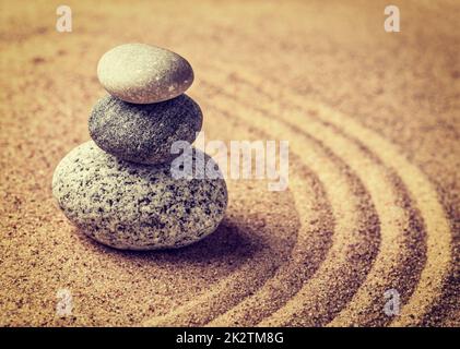 Japanischer Zen-Steingarten Stockfoto