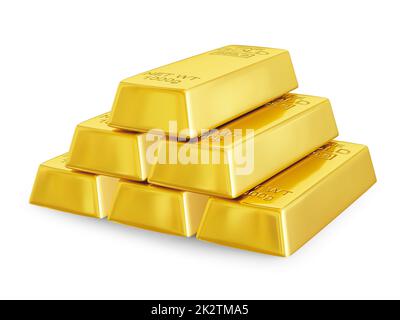 Goldbarren-Pyramide Stockfoto