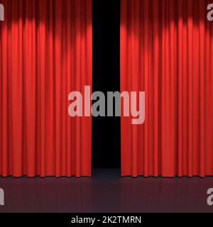 Roten Bühnenvorhänge Stockfoto