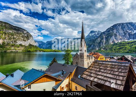 Hallstatt Dorf, Österreich Stockfoto