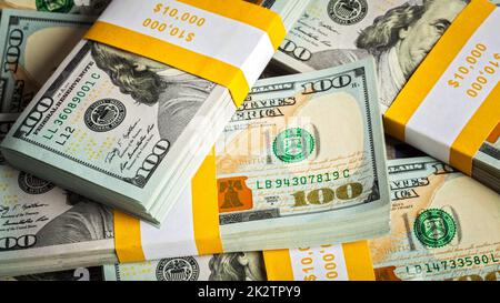 Hintergrund der neuen 100 US-Dollar-Banknoten Stockfoto