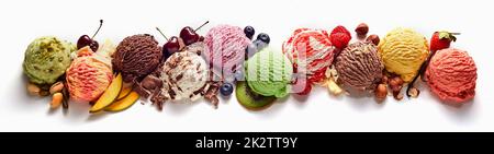 Set aus farbenfrohen Eislöffeln Stockfoto