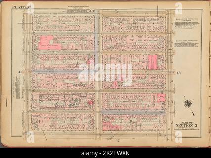 Kartografisch, Karten. 1927. Lionel Pincus und Prinzessin Firyal Map Division. Immobilien , New York (Bundesstaat) , New York, Manhattan (New York, N.Y.) Tafel 42, Teil von Abschnitt 3: Begrenzt durch W. 20. Street, Seventh Avenue, W. 14. Street und Ninth Avenue Stockfoto