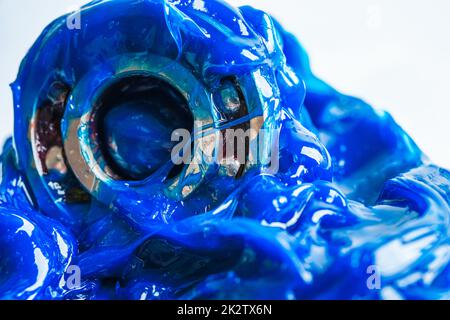 Schmierfett, synthetisches Lithium-Komplex-Schmierfett in Premium-Qualität, hohe Temperaturen und Maschinenschmierung für Automobil- und Industrieanwendungen. Stockfoto