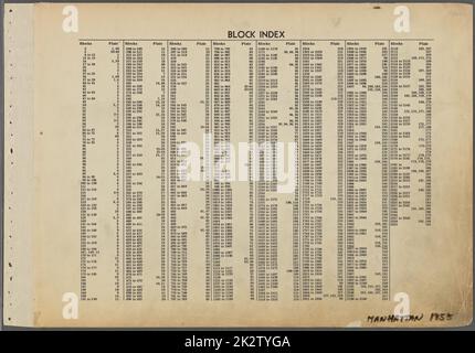 Kartografisch, Karten. 1955 - 1956. Lionel Pincus und Princess Firyal Map Division. Immobilien , New York (Bundesstaat) , New York (N.Y.), Manhattan (New York, N.Y.) Blockindex. Stockfoto