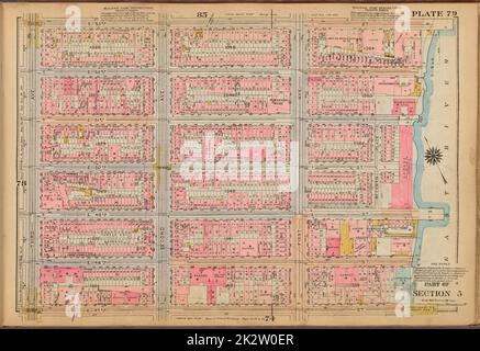 Kartografisch, Karten. 1921 - 1923. Lionel Pincus und Princess Firyal Map Division. Immobilien , New York (Bundesstaat) , New York, Manhattan (New York, N.Y.) Tafel 79: Begrenzt durch E. 53. Street, (East River) First Avenue, E. 47. Street und Third Avenue Stockfoto