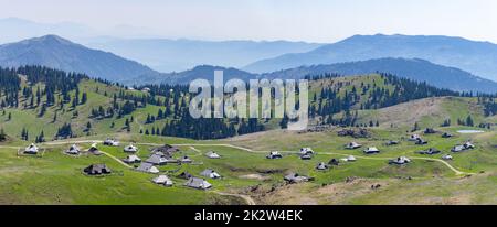 Velika Planina - Großes Weideplateau Stockfoto