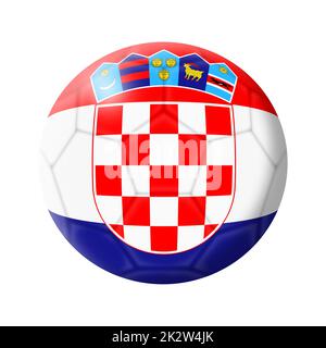 Kroatien Fußball Fußball Fußball 3D Illustration isoliert auf Weiß mit Clipping-Pfad Stockfoto