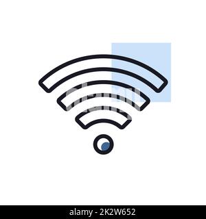 Symbol für isolierte Flachvektoren des drahtlosen Wi-Fi-Netzwerks Stockfoto