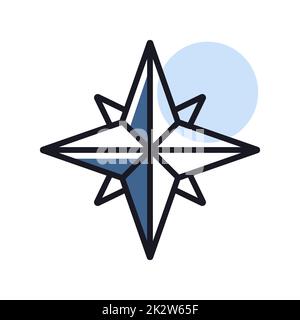 Symbol für isolierte Windrose durch Vektor. Navigationszeichen Stockfoto