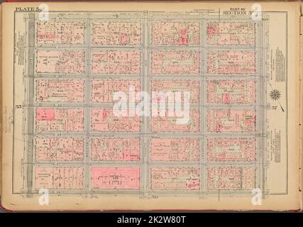 Kartografisch, Karten. 1927. Lionel Pincus und Prinzessin Firyal Map Division. Immobilien , New York (Bundesstaat) , New York, Manhattan (New York, N.Y.) Platte 56, Teil von Abschnitt 3: Begrenzt durch E. 32. Street, Third Avenue, E. 26. Street und Fifth Avenue Stockfoto