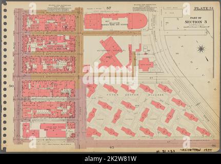 Kartografisch, Karten. 1955 - 1956. Lionel Pincus und Princess Firyal Map Division. Immobilien , New York (Bundesstaat) , New York (N.Y.), Manhattan (New York, N.Y.) Platte 51, Teil von Abschnitt 3: Begrenzt durch E. 26. Street, First Avenue, E. 25. Street, (East River) Frankin D. Roosevelt Drive, E. 20. Street und Second Avenue. Stockfoto