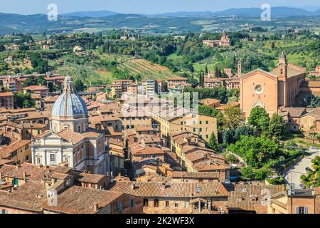 Siena mittelalterliches ols Stadtbild von oben, Toskana, Italien Stockfoto