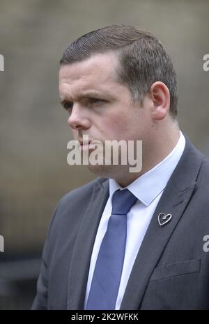 Douglas Ross MP (Con: Moray) Vorsitzender der Scottish Conservative Party (seit 2020) in Westminster, Juli 2022 Stockfoto