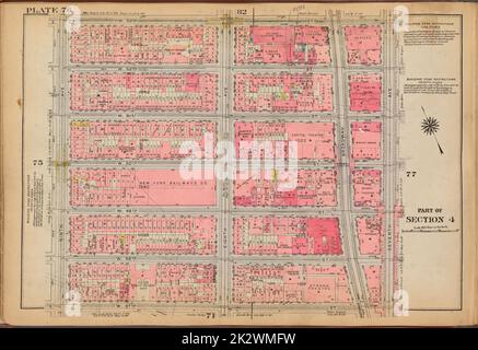 Kartografisch, Karten. 1921 - 1923. Lionel Pincus und Princess Firyal Map Division. Immobilien , New York (Bundesstaat) , New York, Manhattan (New York, N.Y.) Tafel 76: Begrenzt durch W. 53. Street, Seventh Avenue, W. 47. Street und Ninth Avenue Stockfoto