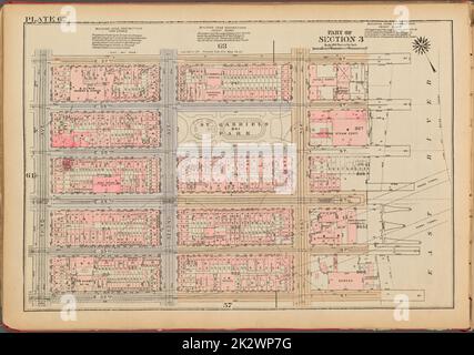 Kartografisch, Karten. 1927. Lionel Pincus und Prinzessin Firyal Map Division. Immobilien , New York (Bundesstaat) , New York, Manhattan (New York, N.Y.) Platte 62, Teil von Abschnitt 3: Begrenzt durch E. 37. Street, (East River Piers) First Avenue, E. 32. Street und Third Avenue Stockfoto