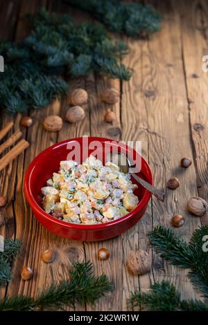 Traditionelle tschechische Weihnachten Kartoffelsalat Stockfoto