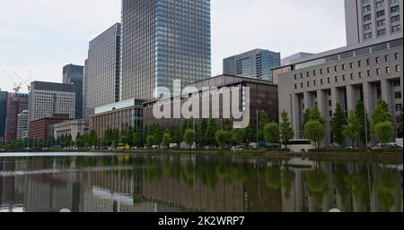 Tokio, Japan 29. Juni 2019: Geschäftsviertel von Tokio Stockfoto