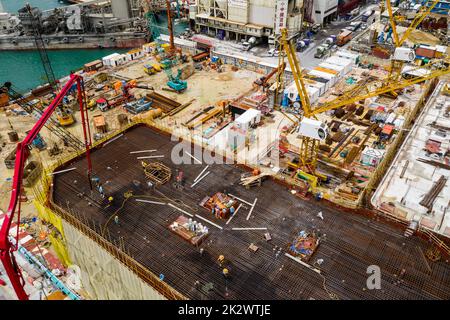 Yau Tong, Hongkong 18. September 2020: Draufsicht auf die Baustelle Stockfoto