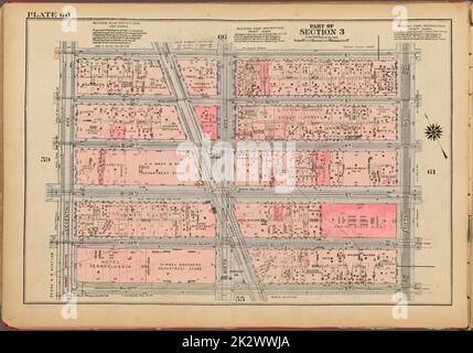 Kartografisch, Karten. 1927. Lionel Pincus und Prinzessin Firyal Map Division. Immobilien , New York (Bundesstaat) , New York, Manhattan (New York, N.Y.) Platte 60, Teil von Abschnitt 3: Begrenzt durch W. 37. Street, Fifth Avenue, W. 32. Street und Seventh Avenue Stockfoto