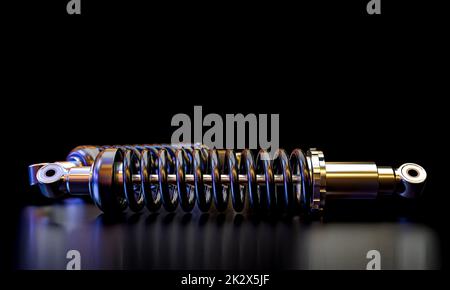 Autostoßdämpfer auf Schwarz. Stockfoto