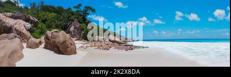 Seychellen, La Digue - Beach of the Grande Anse Stock Photo