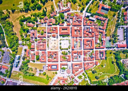 Die historische Stadt Karlovac bietet einen unvergleichlichen Panoramablick Stockfoto