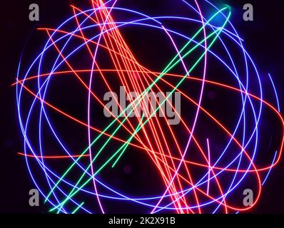 Spektakuläre farbige Lichter mit geometrischen Formen Spezialeffekten Stockfoto