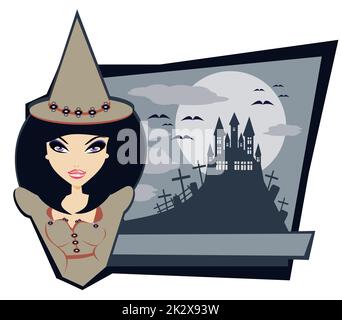 Halloween-Nacht, Illustration für Halloween Feiertag Stockfoto