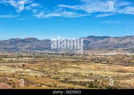 Landschaft der Sierra del Cid in der Nähe des Alicante Alacant in Spanien Stockfoto